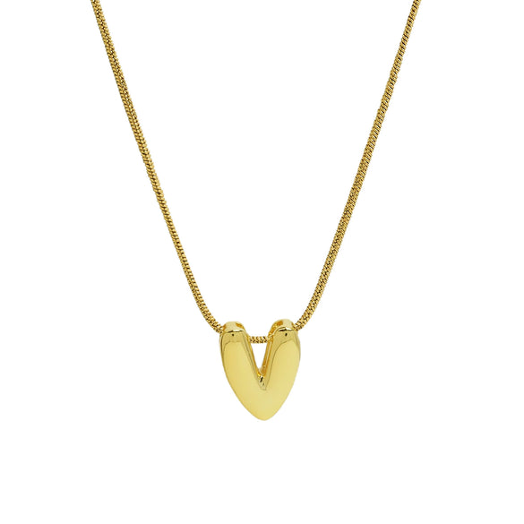 Wholesale Women's Stainless Steel And Copper Snake Chain Necklace With English Letters Pendant And Electroplating Process