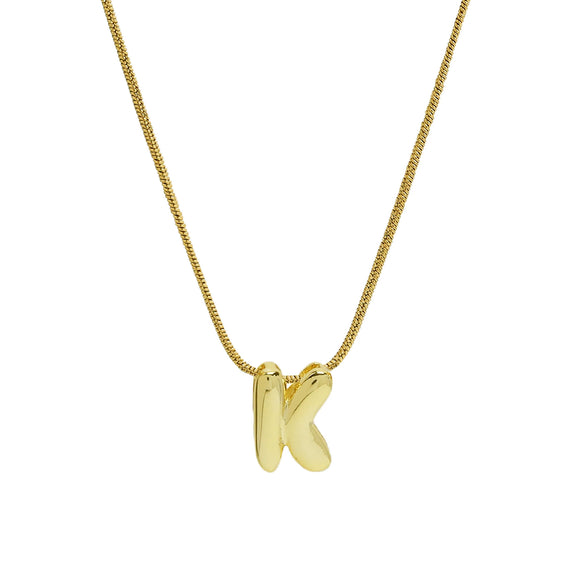 Wholesale Women's Stainless Steel And Copper Snake Chain Necklace With English Letters Pendant And Electroplating Process