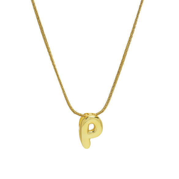 Wholesale Women's Stainless Steel And Copper Snake Chain Necklace With English Letters Pendant And Electroplating Process