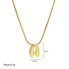 Wholesale Women's Stainless Steel And Copper Snake Chain Necklace With English Letters Pendant And Electroplating Process