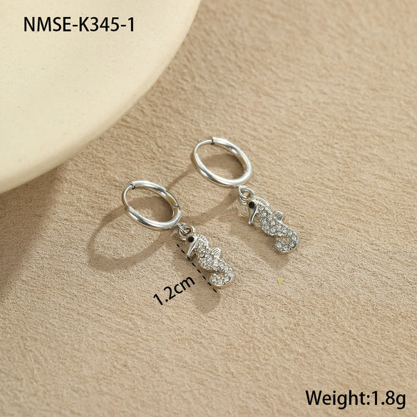 Wholesale Women's Stainless Steel And 18K Electroplated Geometric Style Earrings