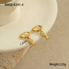 Wholesale Women's Stainless Steel And 18K Electroplated Geometric Style Earrings