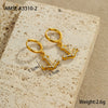 Wholesale Women's Stainless Steel And 18K Electroplated Geometric Style Earrings