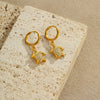 Wholesale Women's Stainless Steel And 18K Electroplated Geometric Style Earrings