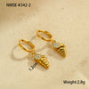 Wholesale Women's Stainless Steel And 18K Electroplated Geometric Style Earrings