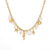 Wholesale Women's Stainless Steel And 18K Gold Electroplated Marine Life Jewelry Set With Sea Shell And Starfish