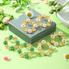Wholesale Women's Stainless Steel And Pearl Flower Earrings With Electroplating Design