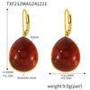 Wholesale Women's 316L Stainless Steel And Resin Geometric Electroplated Water Drops Earrings