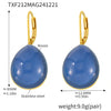 Wholesale Women's 316L Stainless Steel And Resin Geometric Electroplated Water Drops Earrings