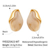 Wholesale Women's Stainless Steel And Resin Geometric Smudged Irregular Chubby Earrings With Pvd Furnace Vacuum Real Gold Plating Sweet And Cool Style