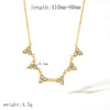 Wholesale Women's Stainless Steel And Rhinestones Geometric Triangle Pendant Necklace With Electroplating Treatment Light Luxury Fashion Style