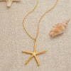Wholesale Women's Stainless Steel And Titanium Steel Animal Style Geometric Starfish Necklace With Electroplating