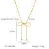 Wholesale Women's Stainless Steel And Titanium Steel Bow Geometric Retro Elegant Snake Bone Chain Necklace With Electroplating