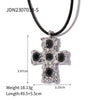 Wholesale Women's Stainless Steel And Titanium Steel Cross Pendant Necklace With Geometric Pattern And 18K Gold Plated Electroplating