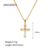 Wholesale Women's Stainless Steel And Titanium Steel Cross Pendant Necklace With Geometric Pattern And 18K Gold Plated Electroplating