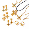 Wholesale Women's Stainless Steel And Titanium Steel Cross Pendant Necklace With Geometric Pattern And 18K Gold Plated Electroplating