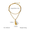 Wholesale Women's Stainless Steel And Titanium Steel Drop Shape Hollow Pendant Necklace With Electroplating