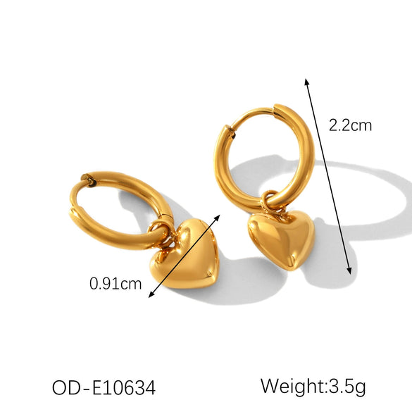Wholesale Women's Stainless Steel And Titanium Steel Earrings With Star Shape Pvd Vacuum Plated Real Gold And Diamond