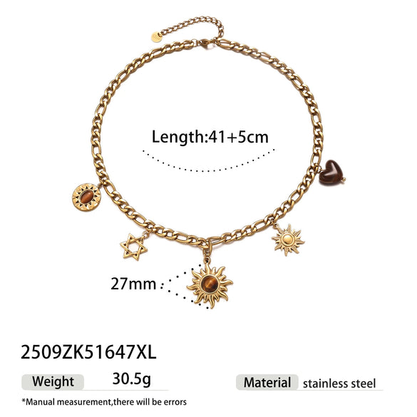 Wholesale Women's Stainless Steel And Titanium Steel Electroplated Jewelry Set Ins Style Minimalist Sweater Chain Accessories