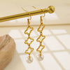 Wholesale Women's Stainless Steel And Titanium Steel Electroplated 18K Real Gold Fourleaf Clover And Flower Earrings