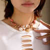Wholesale Women's Stainless Steel And Titanium Steel Electroplated Necklace With Shell Coral Marine Design