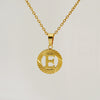Wholesale Women's Stainless Steel And Titanium Steel Electroplated Round Pattern Letters And Numbers Necklace With Cross Chain