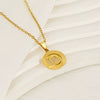 Wholesale Women's Stainless Steel And Titanium Steel Electroplated Round Pattern Letters And Numbers Necklace With Cross Chain