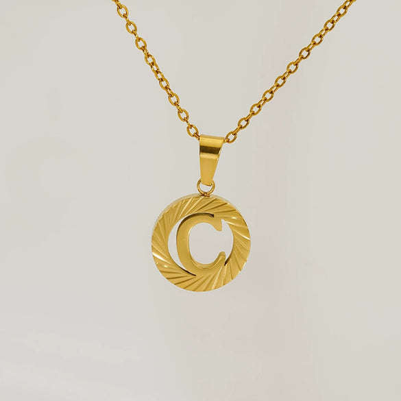 Wholesale Women's Stainless Steel And Titanium Steel Electroplated Round Pattern Letters And Numbers Necklace With Cross Chain