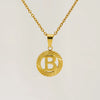 Wholesale Women's Stainless Steel And Titanium Steel Electroplated Round Pattern Letters And Numbers Necklace With Cross Chain