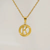 Wholesale Women's Stainless Steel And Titanium Steel Electroplated Round Pattern Letters And Numbers Necklace With Cross Chain