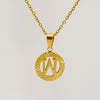 Wholesale Women's Stainless Steel And Titanium Steel Electroplated Round Pattern Letters And Numbers Necklace With Cross Chain