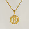 Wholesale Women's Stainless Steel And Titanium Steel Electroplated Round Pattern Letters And Numbers Necklace With Cross Chain