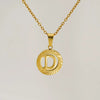 Wholesale Women's Stainless Steel And Titanium Steel Electroplated Round Pattern Letters And Numbers Necklace With Cross Chain