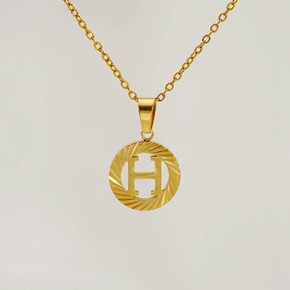 Wholesale Women's Stainless Steel And Titanium Steel Electroplated Round Pattern Letters And Numbers Necklace With Cross Chain