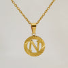 Wholesale Women's Stainless Steel And Titanium Steel Electroplated Round Pattern Letters And Numbers Necklace With Cross Chain