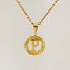 Wholesale Women's Stainless Steel And Titanium Steel Electroplated Round Pattern Letters And Numbers Necklace With Cross Chain