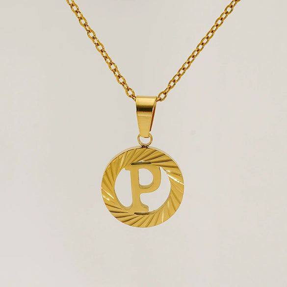 Wholesale Women's Stainless Steel And Titanium Steel Electroplated Round Pattern Letters And Numbers Necklace With Cross Chain