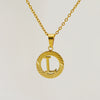 Wholesale Women's Stainless Steel And Titanium Steel Electroplated Round Pattern Letters And Numbers Necklace With Cross Chain