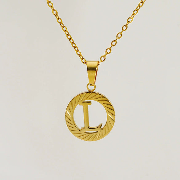 Wholesale Women's Stainless Steel And Titanium Steel Electroplated Round Pattern Letters And Numbers Necklace With Cross Chain