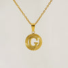 Wholesale Women's Stainless Steel And Titanium Steel Electroplated Round Pattern Letters And Numbers Necklace With Cross Chain