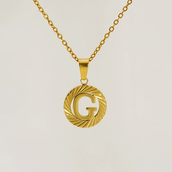 Wholesale Women's Stainless Steel And Titanium Steel Electroplated Round Pattern Letters And Numbers Necklace With Cross Chain