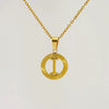 Wholesale Women's Stainless Steel And Titanium Steel Electroplated Round Pattern Letters And Numbers Necklace With Cross Chain