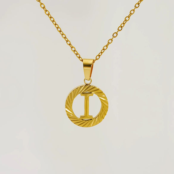 Wholesale Women's Stainless Steel And Titanium Steel Electroplated Round Pattern Letters And Numbers Necklace With Cross Chain