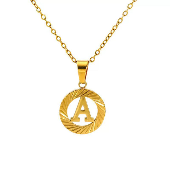 Wholesale Women's Stainless Steel And Titanium Steel Electroplated Round Pattern Letters And Numbers Necklace With Cross Chain