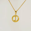 Wholesale Women's Stainless Steel And Titanium Steel Electroplated Round Pattern Letters And Numbers Necklace With Cross Chain