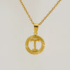 Wholesale Women's Stainless Steel And Titanium Steel Electroplated Round Pattern Letters And Numbers Necklace With Cross Chain