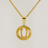 Wholesale Women's Stainless Steel And Titanium Steel Electroplated Round Pattern Letters And Numbers Necklace With Cross Chain