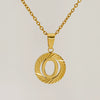 Wholesale Women's Stainless Steel And Titanium Steel Electroplated Round Pattern Letters And Numbers Necklace With Cross Chain