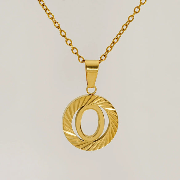 Wholesale Women's Stainless Steel And Titanium Steel Electroplated Round Pattern Letters And Numbers Necklace With Cross Chain