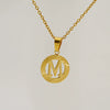 Wholesale Women's Stainless Steel And Titanium Steel Electroplated Round Pattern Letters And Numbers Necklace With Cross Chain
